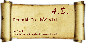 Arendás Dávid névjegykártya