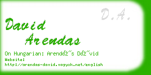 david arendas business card
